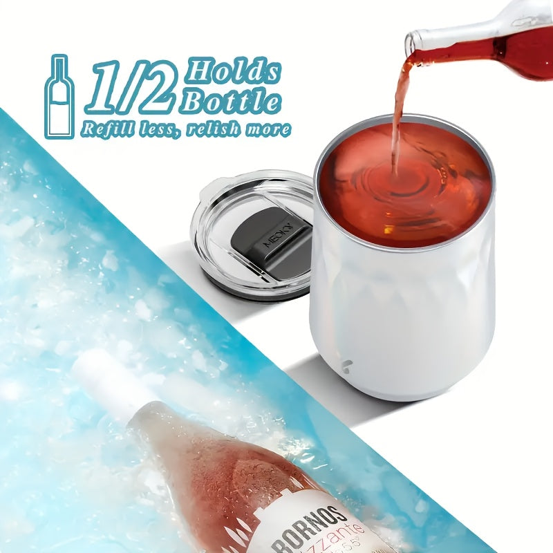 14oz Stainless Steel Wine Glass - Leak-Proof, Reusable, Hand Wash Only, Perfect for Everyday Drinks, Everyday Drinkware | Modern Wine Glass | Durable Drinkware