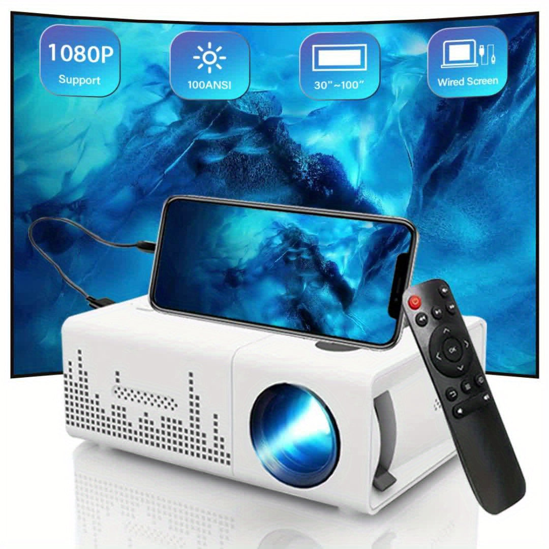 Mini Portable Projector LED | 3000+ Lumens | Built-in Audio And Remote Control | Support 1080P Video | Compatible With Multiple Device Interfaces | For Home Theater