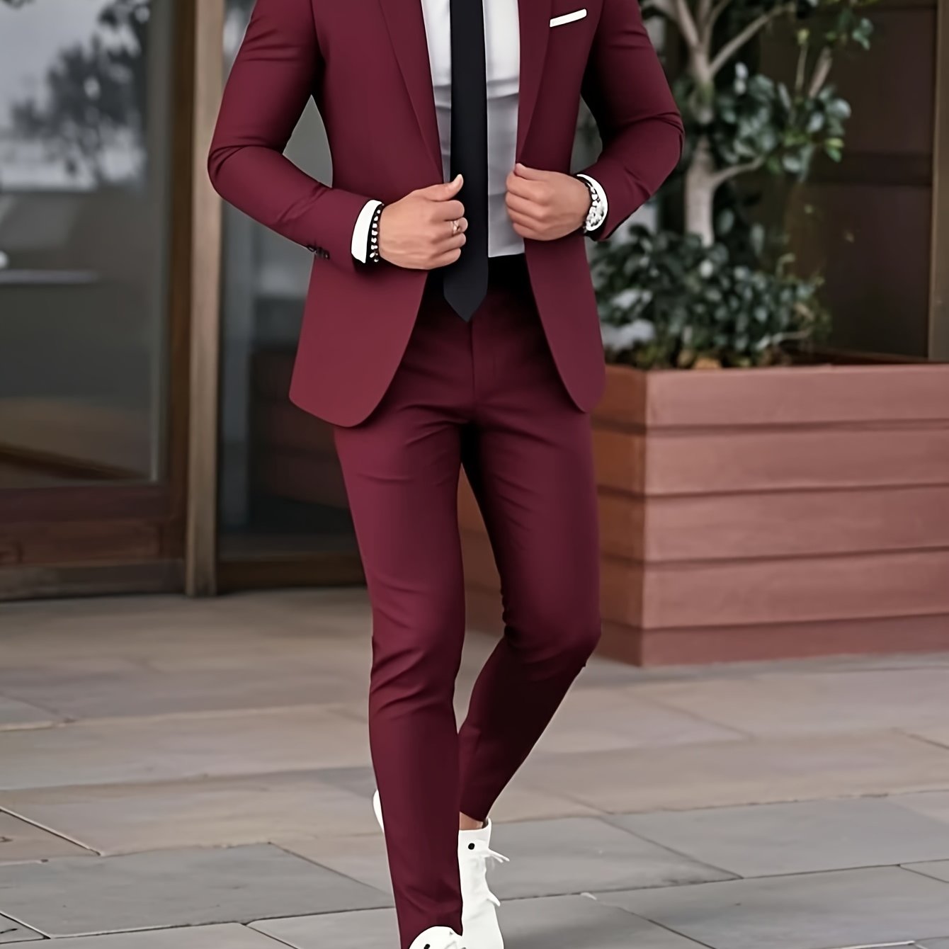 Men'S Premium New Two-Piece Suit Set, Stylish for Weddings, Parties, Graduation Ceremonies, And Business Gatherings.