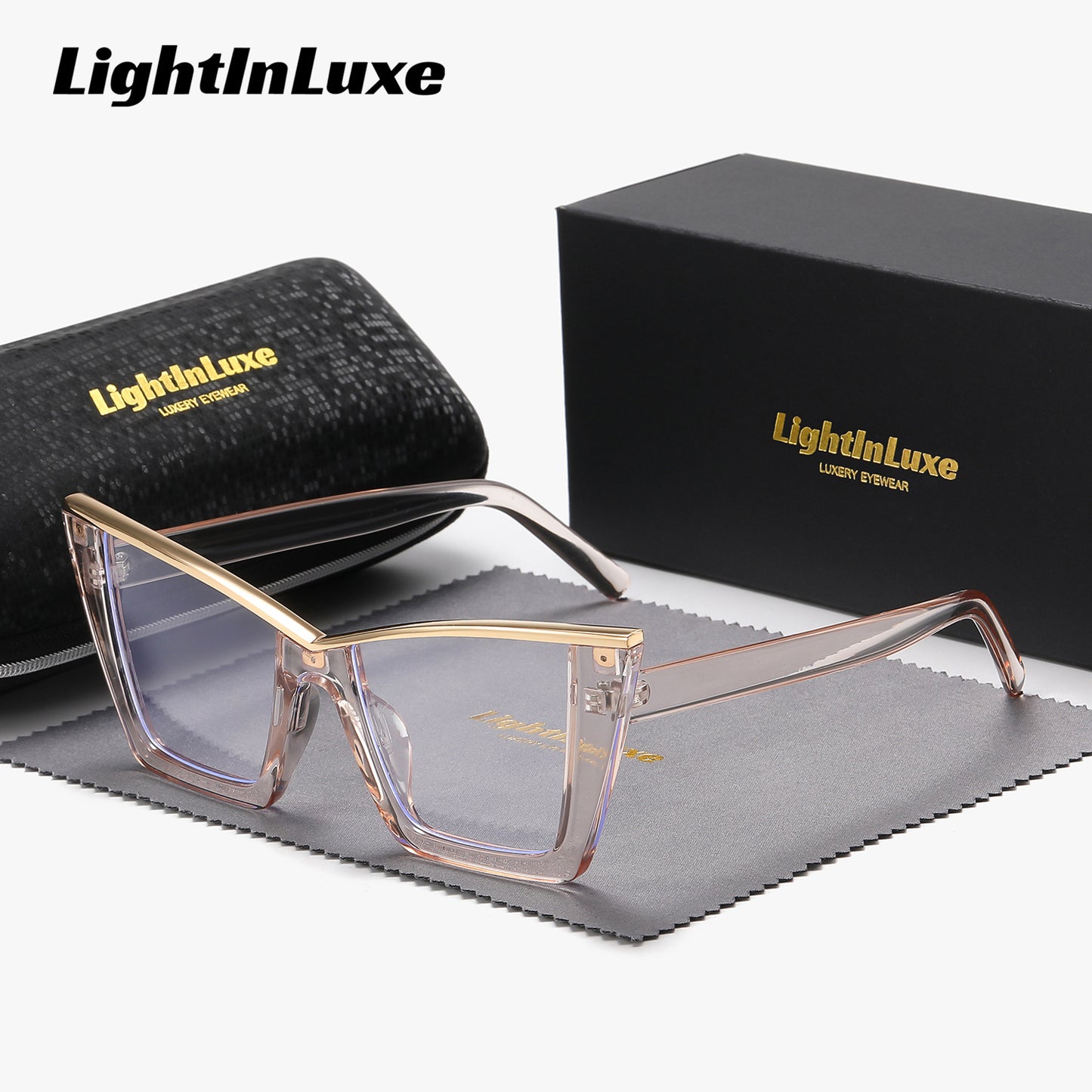 LightInLuxe Retro Cat-Eye Anti-Blue Light Glasses, Full Frame, Perfect for Outdoor Activities & Fashion