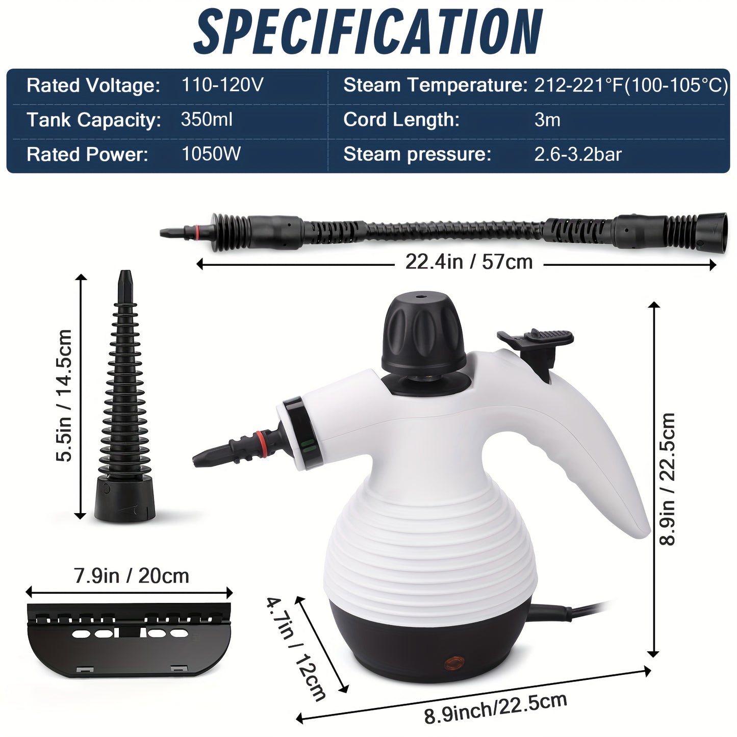 Hand-held Steam Cleaner, Steam Boiler Cleaning, Household Multi-purpose Portable Steam Cleaner, With Safety Lock And 10 Accessory Kits, Can Remove Dirt, Oil Stains, Etc., Saving Time And Effort.