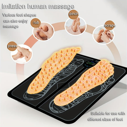 EMS Massage Foot Pad, Body Muscle Massager, Regulating Neuropathy, Relaxing Muscle Nerves, 6 Adjustment Modes And 18 Intensity Massage Foot Pads, USB Charging Full Body Relaxation Massage Foot Pad, Mother'S Day Gift