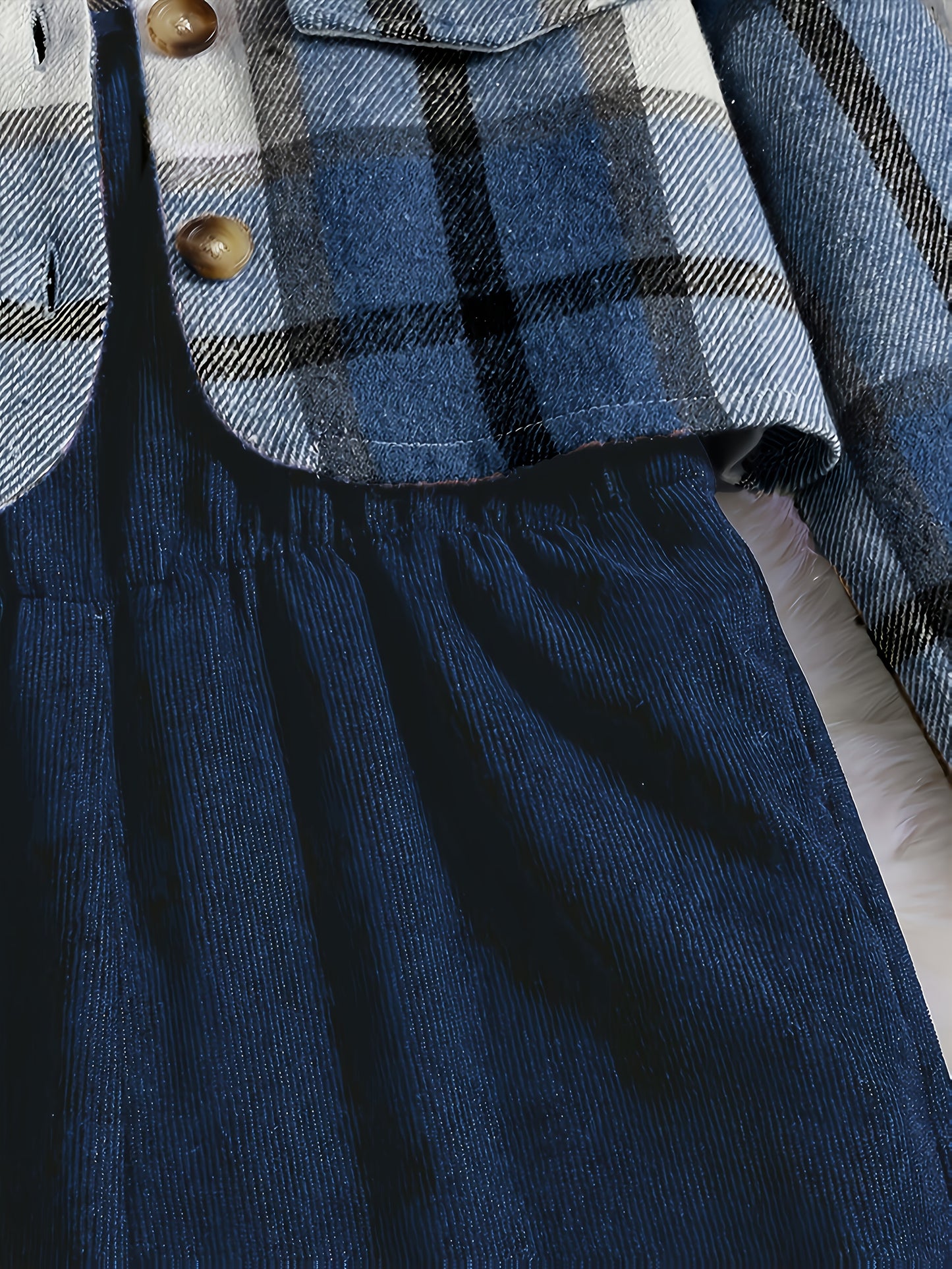 Solid Color Plaid Printed Button Top Pit Strip Suspender Leotard Set - New 25-year Elegant Vacation Style