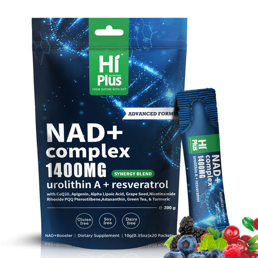 [HiPlus NAD+ Energy Bar] HiPlus High-performance Liposomal NAD+ Complex Energy Bar - NAD+ 1400 for MG with Niacinamide Ribofuronate And Resveratrol, Sweet And Sour Berry Flavor, One Bag (20 Bars Portable Package) for Efficien