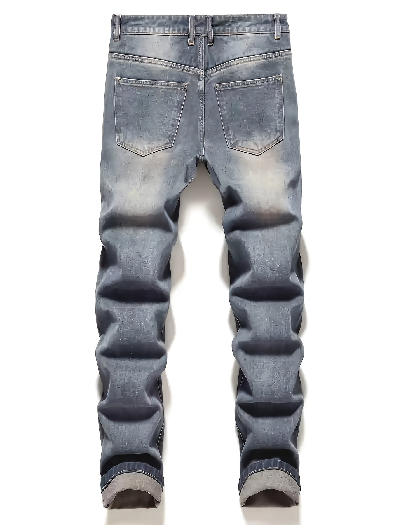 HME Men's Slim Fit Jeans - Stretch Denim Pants with Vintage Washed Look, Mid-Rise Waistband, Machine Washable All-Season Streetwear for Urban Fashion & Everyday Outfits - Non-See-Through Casual Jeans, Versatile Wardrobe Stapl