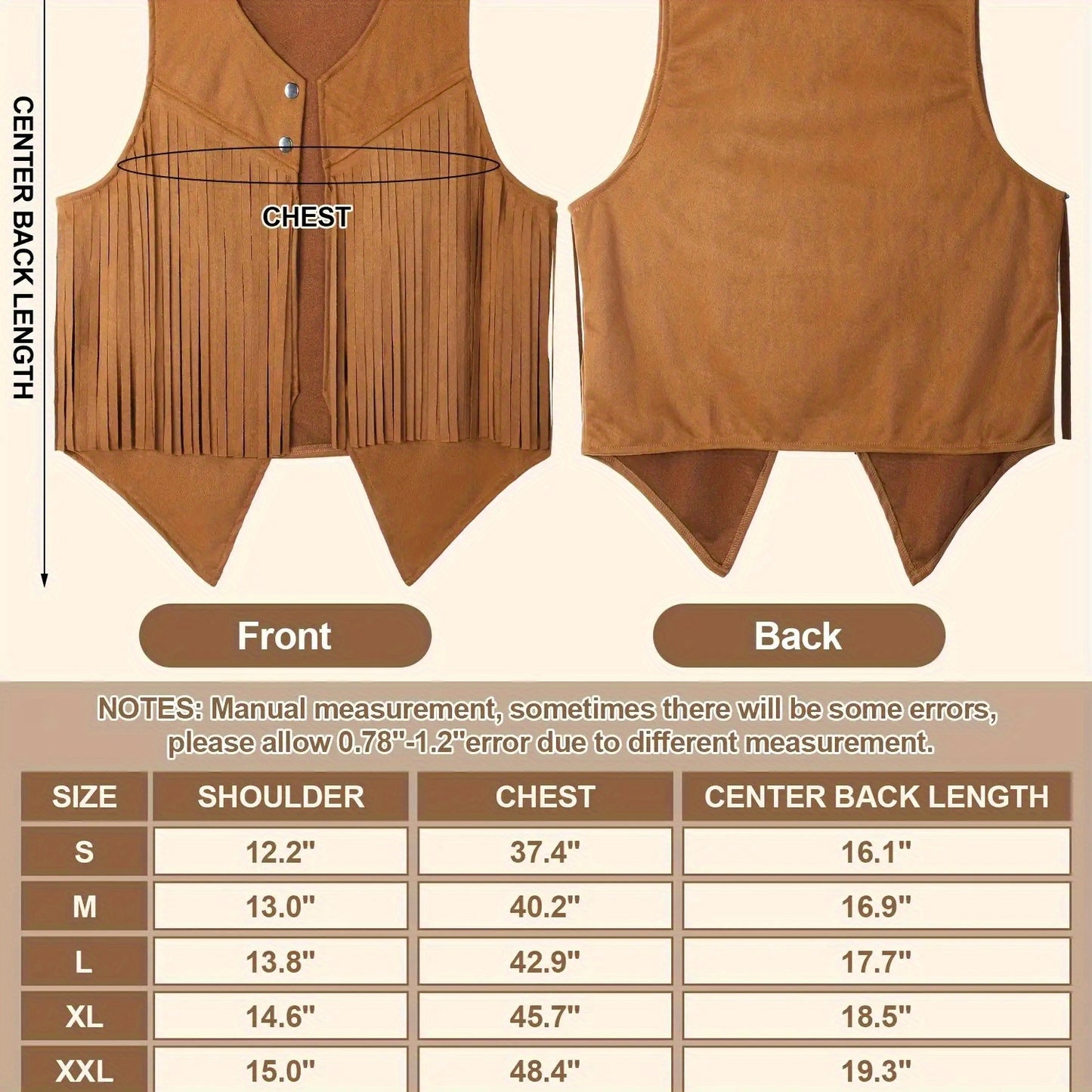 9-Item Collection for Women Featuring a Western-Style Cowboy Vest, Bohemian Cowboy Hat, And Accessories for Halloween Role-Playing (In Khaki Color).