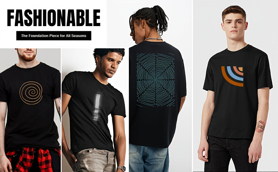Men's Black T-Shirt with "I Just Looked Outside to See What Chapter of Revelation We're Doing Today" Text - Casual Crew Neck Short Sleeve Tee for Casual Attire, All-Season Comfort, Comfortable Clothing | Humorous Message Shir