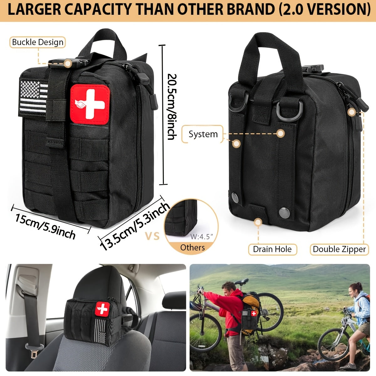 252pcs Survival Gear Kit - All-in-One Emergency Supply Set With MOLLE-Compatible Bag And Emergency Tent - Essential For Earthquakes, Hiking, Hunting, And Outdoor Adventures - Great Gift For Him And Her