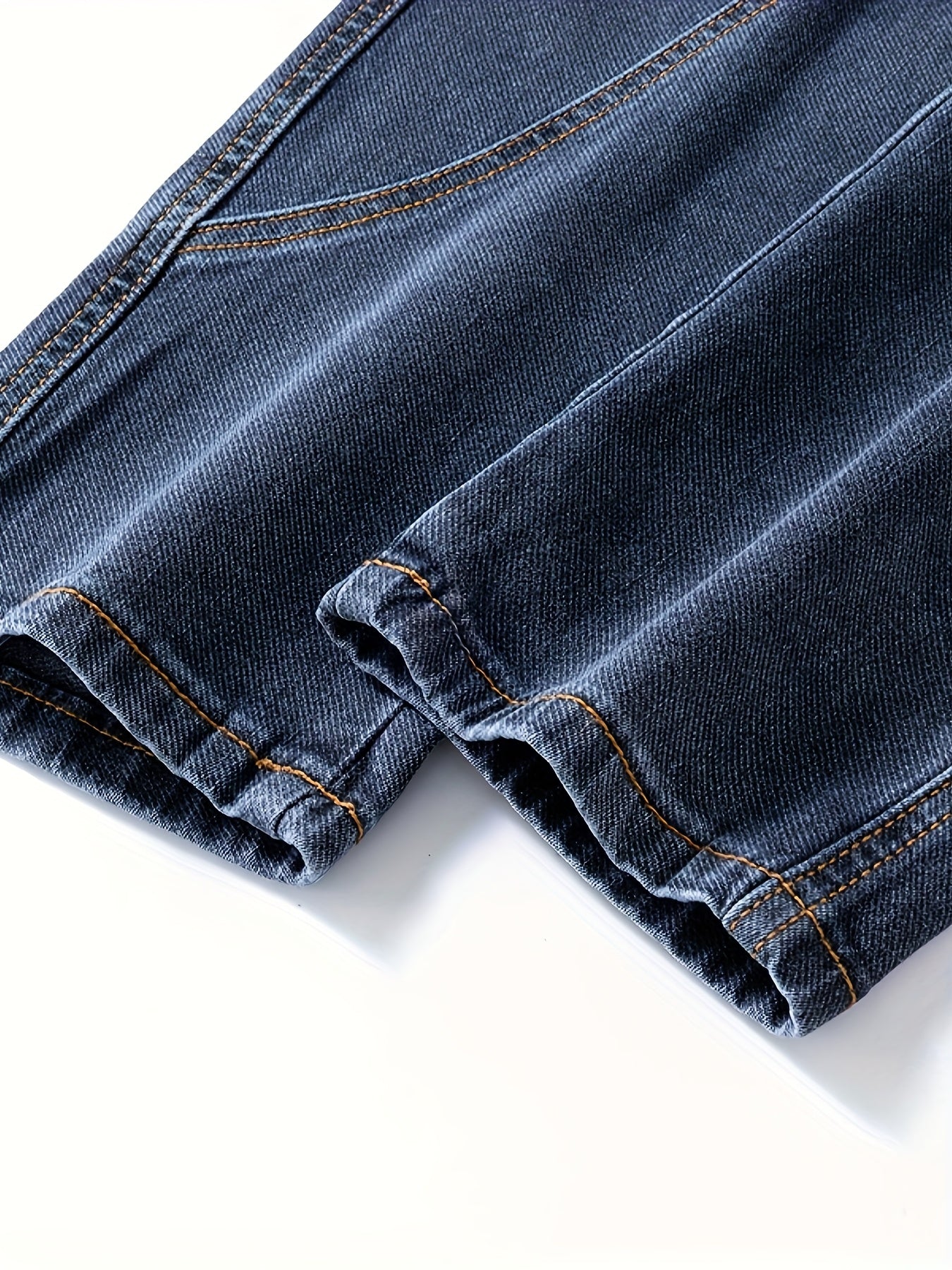 Men'S Small Straight Tube Style Fashionable Printed Six Pocket Design Micro Elastic Denim Pants