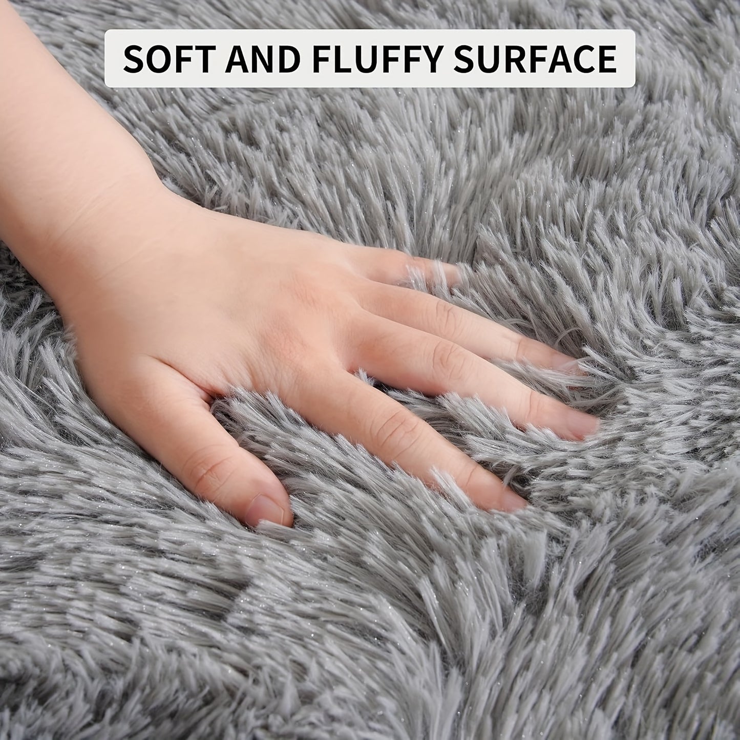 Ultra Soft Rug For Living Room, 5X8 Ft Grey Fluffy Shag Area Rug For Bedroom, Modern Shaggy Carpets Fuzzy Rug For Teens Dorm Nursery Home Decor Aesthetic, Upgrade Anti-Skid Durable