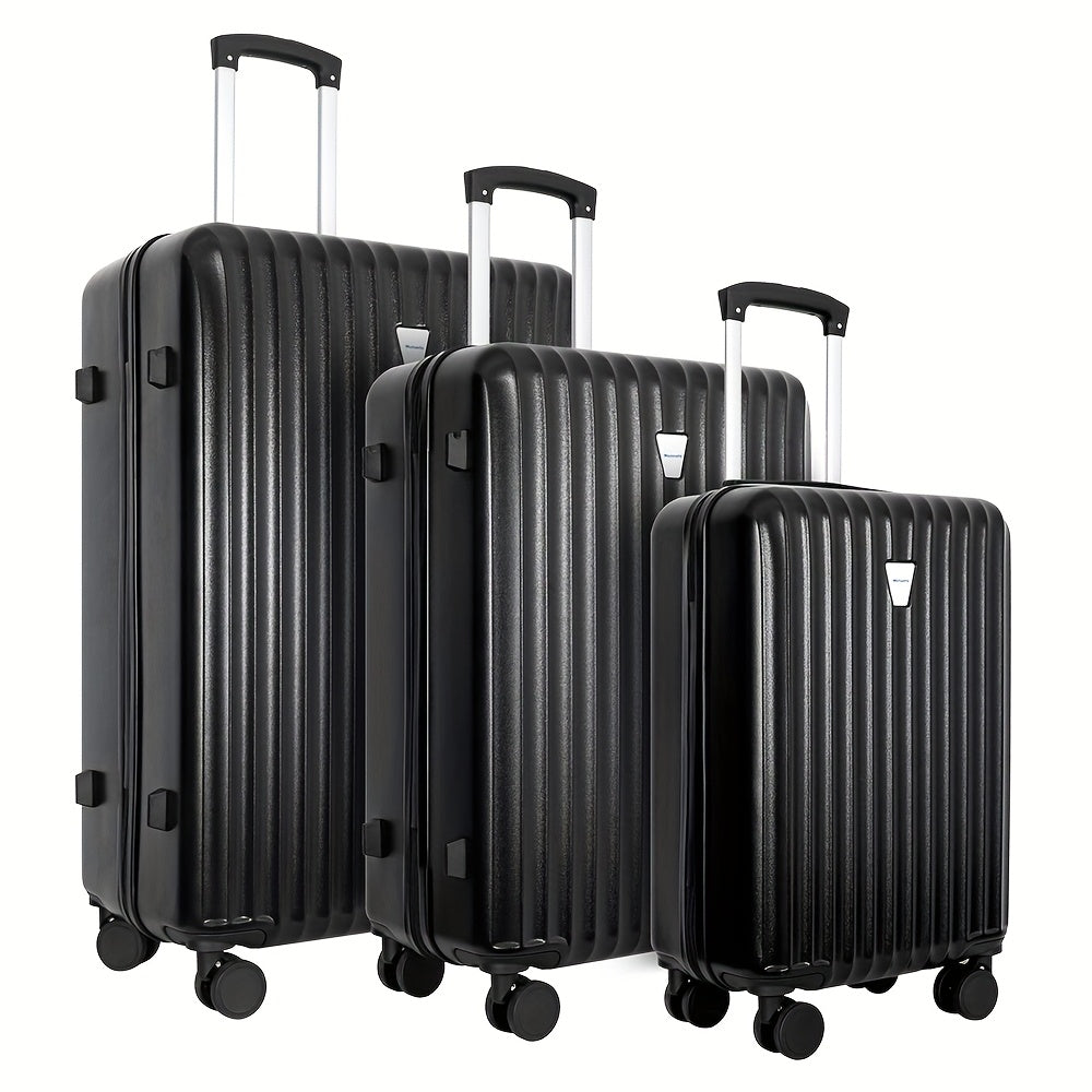 3pcss Luggage Set-Durable Hard Shell Suitcase Set With Double Spinner Wheels, Large Capacity, Includes 3pcs U-Shaped Travel Pillow Set, Ideal For Business Trips And Family Vacations, Perfect For Friends & Loved Ones