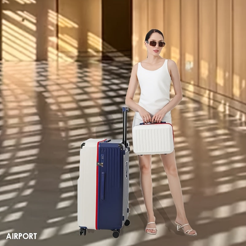 Large Capacity And Lightweight Suitcase Set 13+24, Metal Corner, Customs Password Lock, ABS+PC, Wet And Dry Storage Bag, Universal Wheel, Water Cup Holder, USB Charging To Interface Suitcase Student Hand Push Box Can Be Found