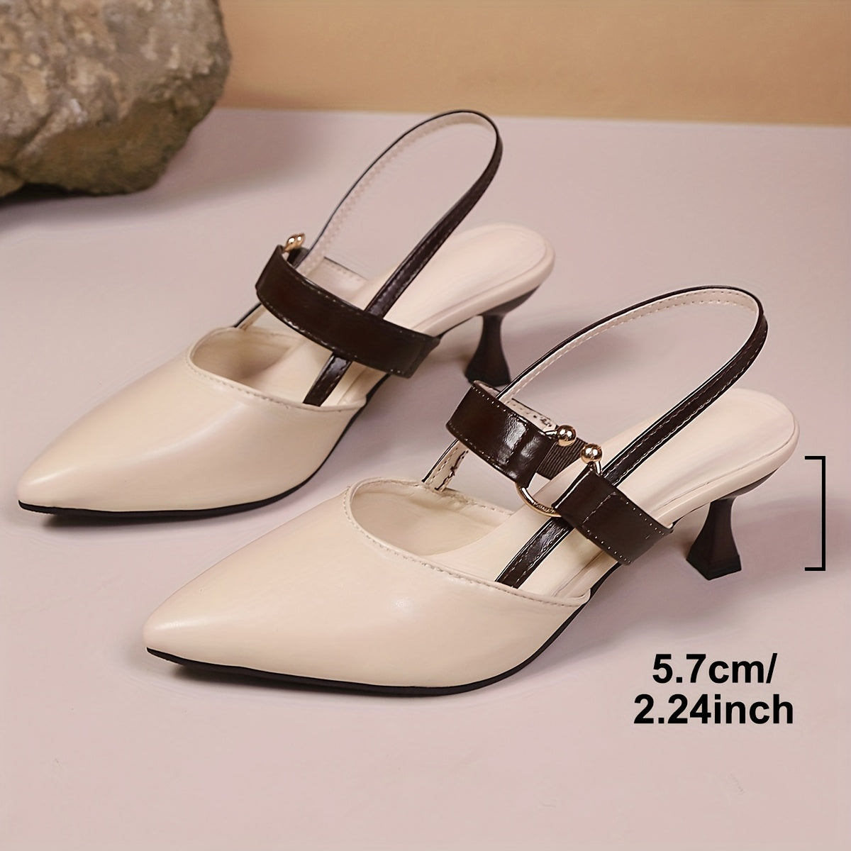 [Shiny Silvery Sandals] Elegant Shiny Silvery Women's Sandals, Pointed Toe Kitten Heel Pumps, Comfortable Mid-Heel Wedding Shoes