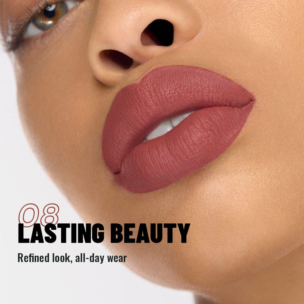 Pudaier Velvet matte Liquid Lip Gloss High Lip Paste, -transfer and long-lasting. 5pcs of deep berry and nude shade suitable for all Light Beige tones. Moisturizing and non-drying formula, perfect gift set for Halloween and C