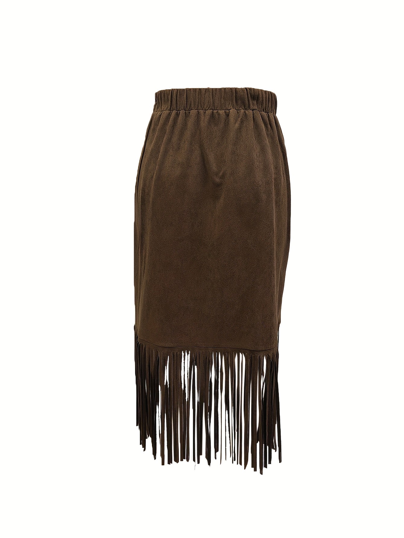 Women'S Vintage Western-Style Fringed Mid-Length Skirt