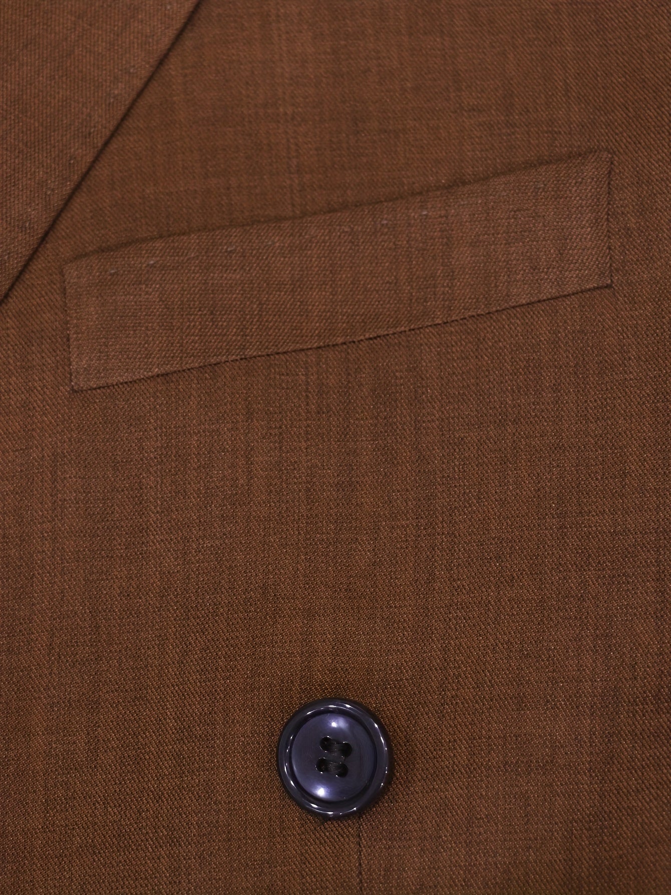 Men'S Brown Double-Breasted Blazer with Notch Lapels - Casual Business Suit for Weddings, Graduations & Parties, Solid Color, Long Sleeves, Regular Fit, Spring/Fall Wear, Wedding Attire, Classic Style, Nonstretch Fabric