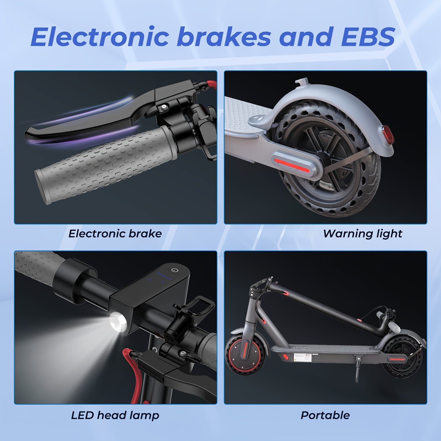 LADPED Electric Scooter LP80, 350W 36V, 8.5" Solid Tires, 19 Mile Range And 3 Modes, High Speed For Teens And Adults, Foldable And Height Adjustable, Designed For Beginners- Ideal For Travel, City Streets, Parks, Or Campus Pa