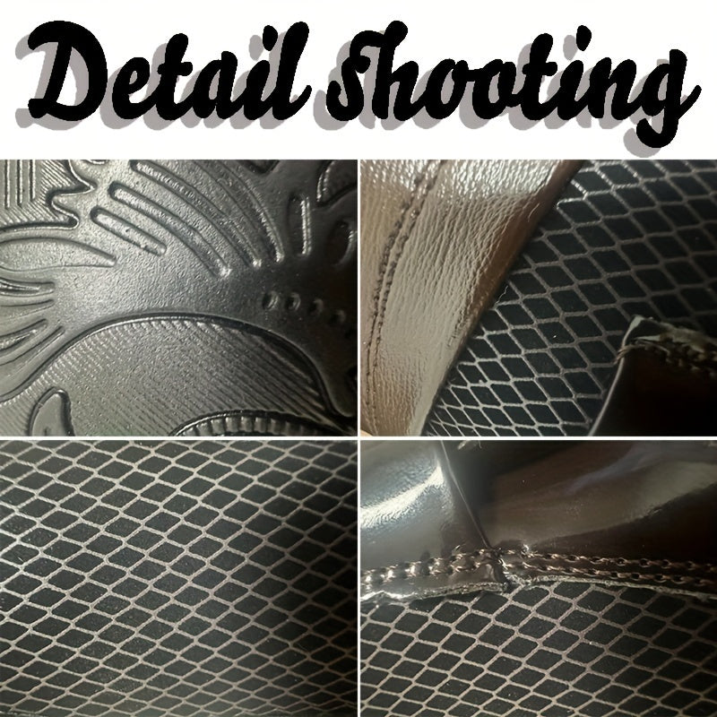 Men's Formal & Casual Dress Shoes - Slip-On Closure, Sharp Pointed Toe - Brown Business Wedding Shoes - All-Season Formal & Everyday Use - Plus-Size Available, Office Footwear, Sleek Design, Durable Rubber Sole, Versatile Foo