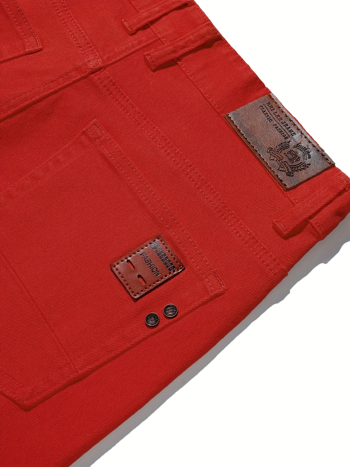 Men's All-Season Slim-Fit Straight-Leg Business Casual Faux Denim - Mid-Rise Beltless Design with Built-In Zipper Closure, Water-Washable Stretch Fabric, Multi-Color Options for Office, Semi-Formal & Casual Attire - Versatile