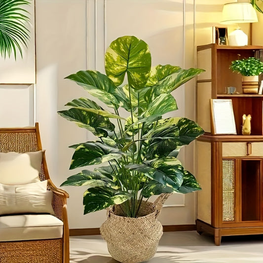 Realistic Touch Plastic Green Plants for Home and Office Decoration, Suitable for New Year, Christmas, Hank Card Festival, St. Patrick's Day, Valentine's Day, Mother's Day - Indoor/Outdoor Floor Placement, No Container Requir