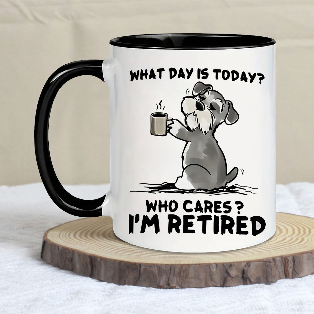 1pc "What Day is Today? Who Cares? I'm Retired" Humorous Quote Retirement Celebration Ceramic Coffee Mug 11oz - Ideal Gift for All Seasons Ideal Gift for Easter, Birthday