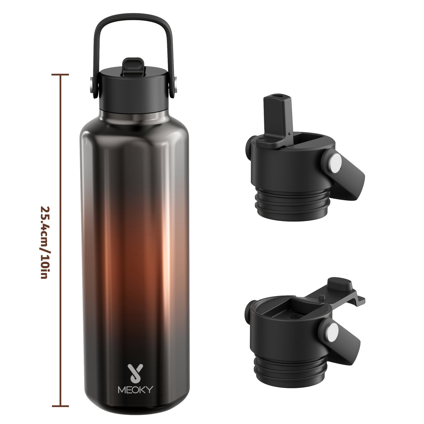 Meoky 24oz Stainless Steel Water Bottle, Hexagonal Insulated Leak-Proof with Spout, BPA-Free, Keeps Cold for 24 Hours, Portable for Sports, Fitness, Hiking, Car-Friendly Handle, Hand Wash Only, Ideal Gift for Thanksgiving & C