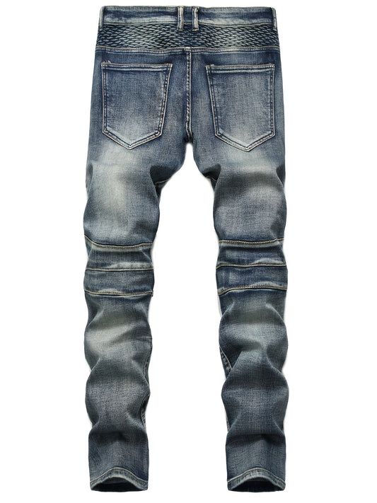 Men'S Slim Fit Stretch Jeans Ripped Skinny Jeans for Men, Fashion Distressed Straight Comfort Flex Waist Pants, Pants for Men