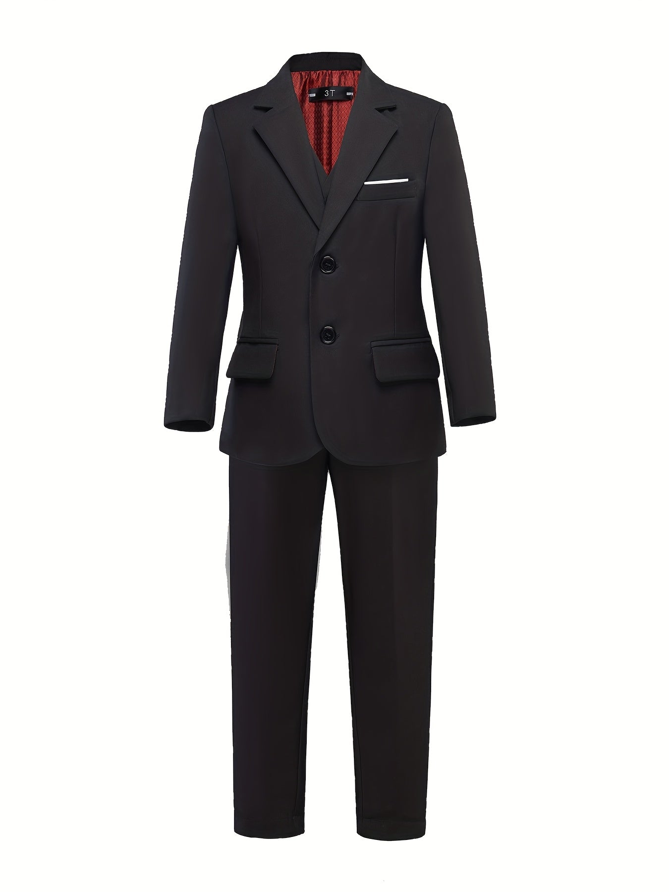 Lycody Boys Suits 4pcs Black Blazer Vest Pants With Random Tie Suit Set For Boy Slim Fit Kids Formal Wedding Dress 5-16Y