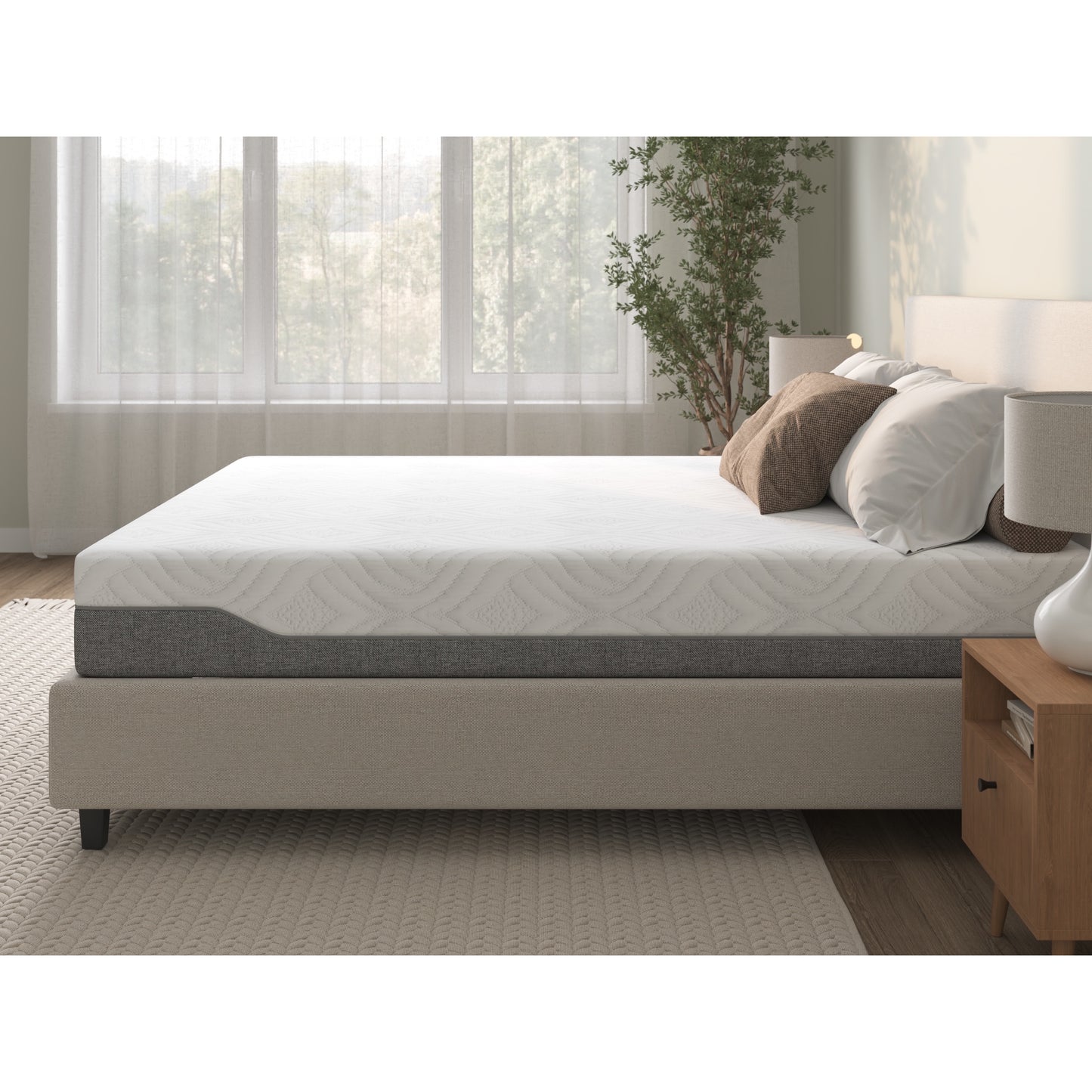 Assembled in USA - Premium High Quality Diamond Innerspring Hybrid and Cooling Gel Memory Foam Mattress and Motion Isolation