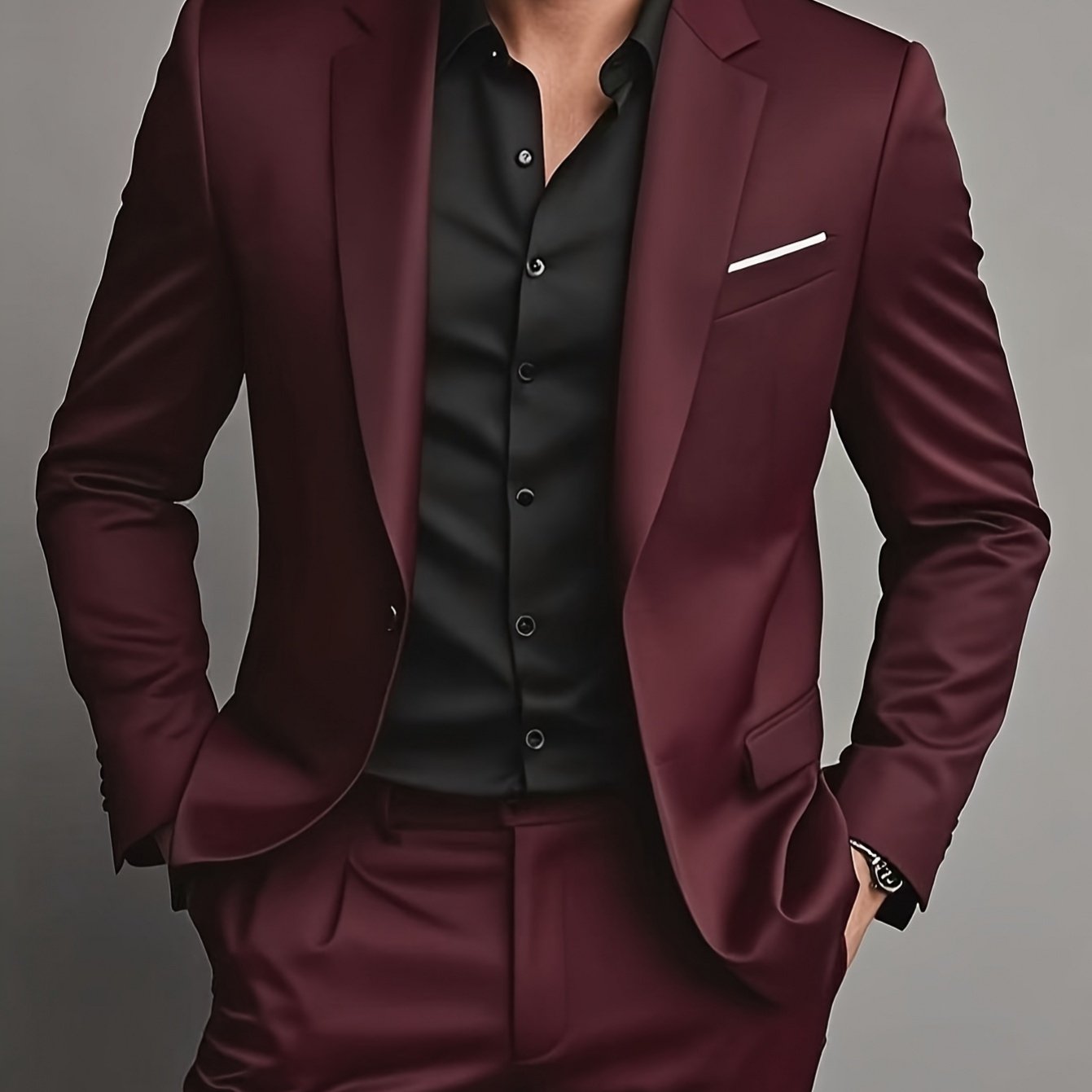 Men'S Formal Suit Two-Piece Set, Single Button Blazer and Pants, Suitable for Interviews, Business Professional Occasions, and Daily Casual Parties