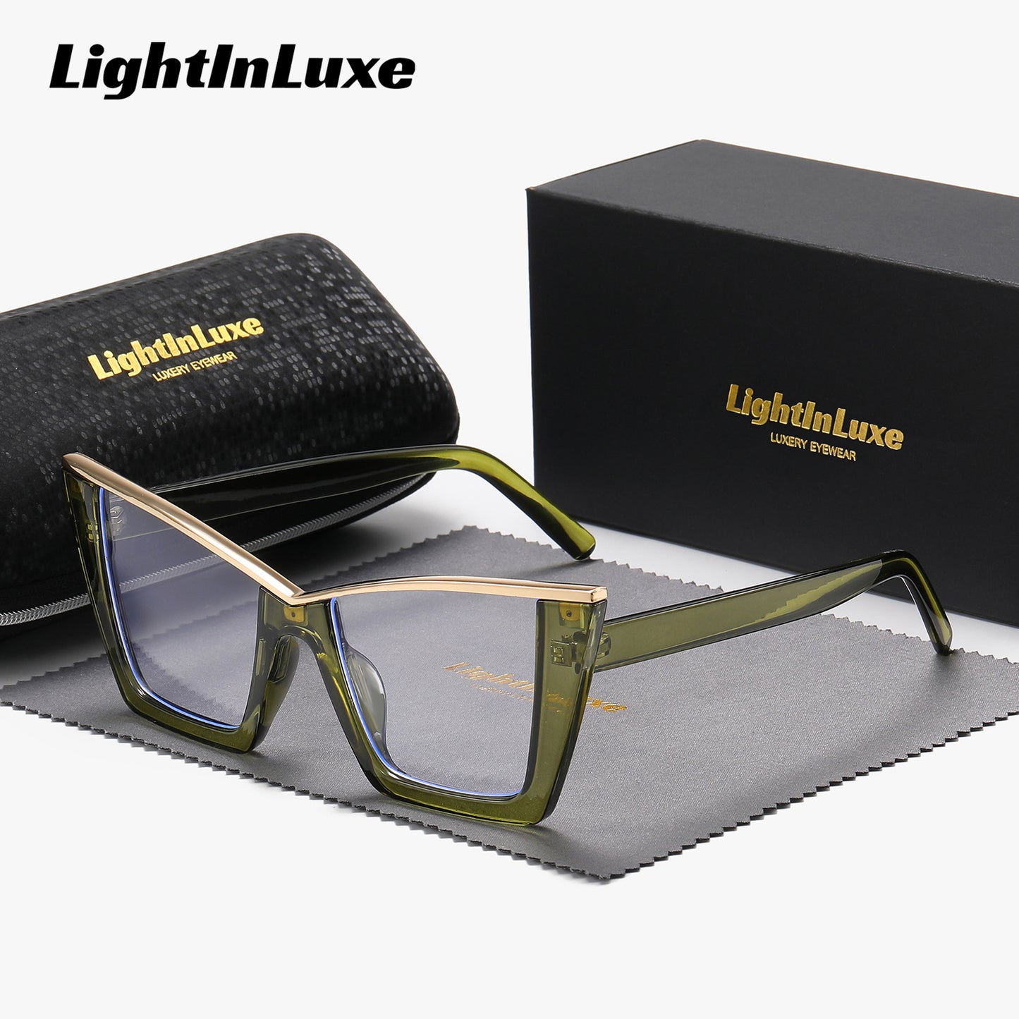 LightInLuxe Retro Cat-Eye Anti-Blue Light Glasses, Full Frame, Perfect for Outdoor Activities & Fashion