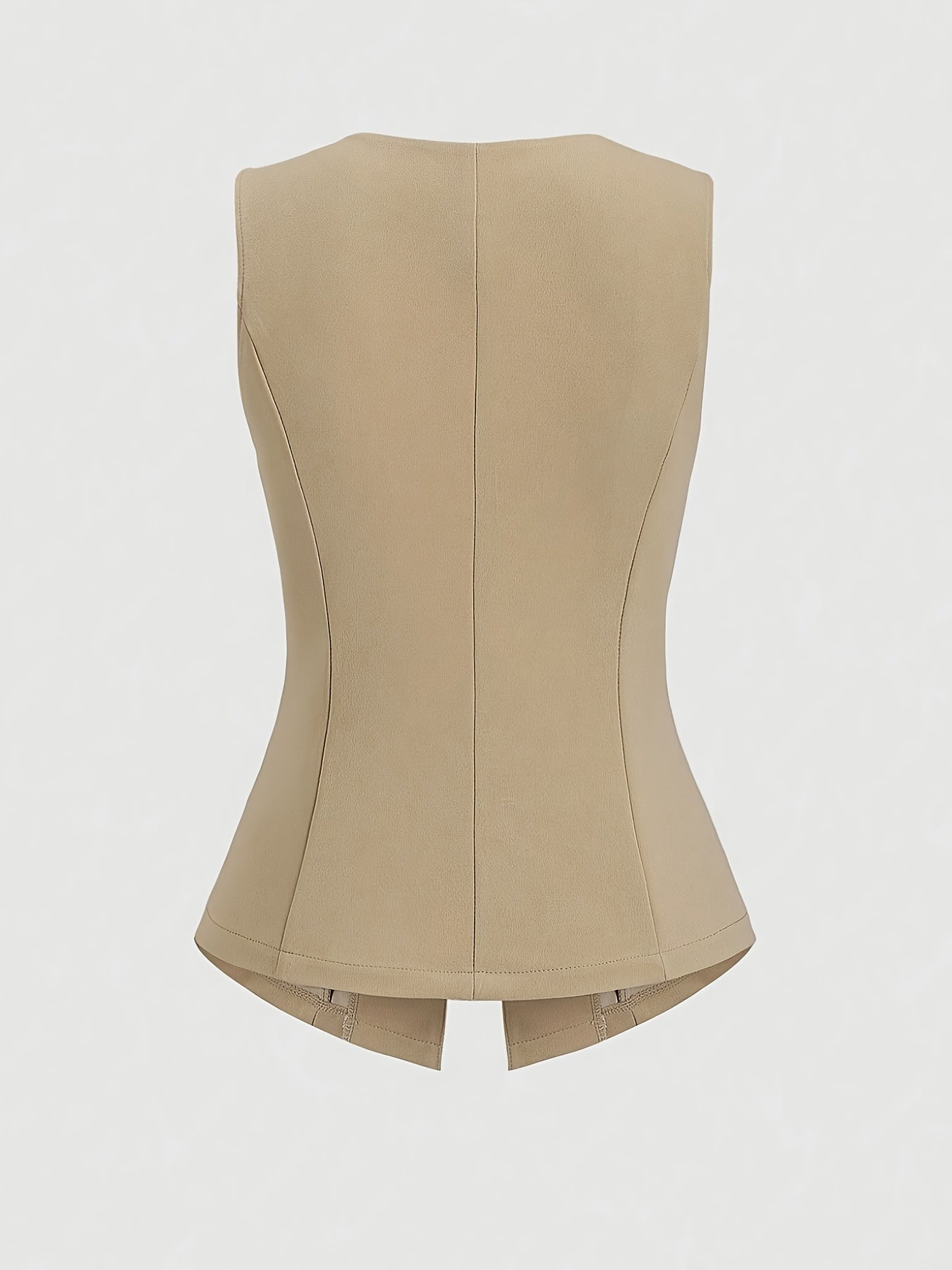 Women's French Chic Blazer - Sleeveless coat with Metallic Buttons, Structured Black Jacket for Business, Formal Events - Machine Washable Women's Professional Outerwear, Seasonal Wardrobe Staple, Office Wear, Elegant Style,