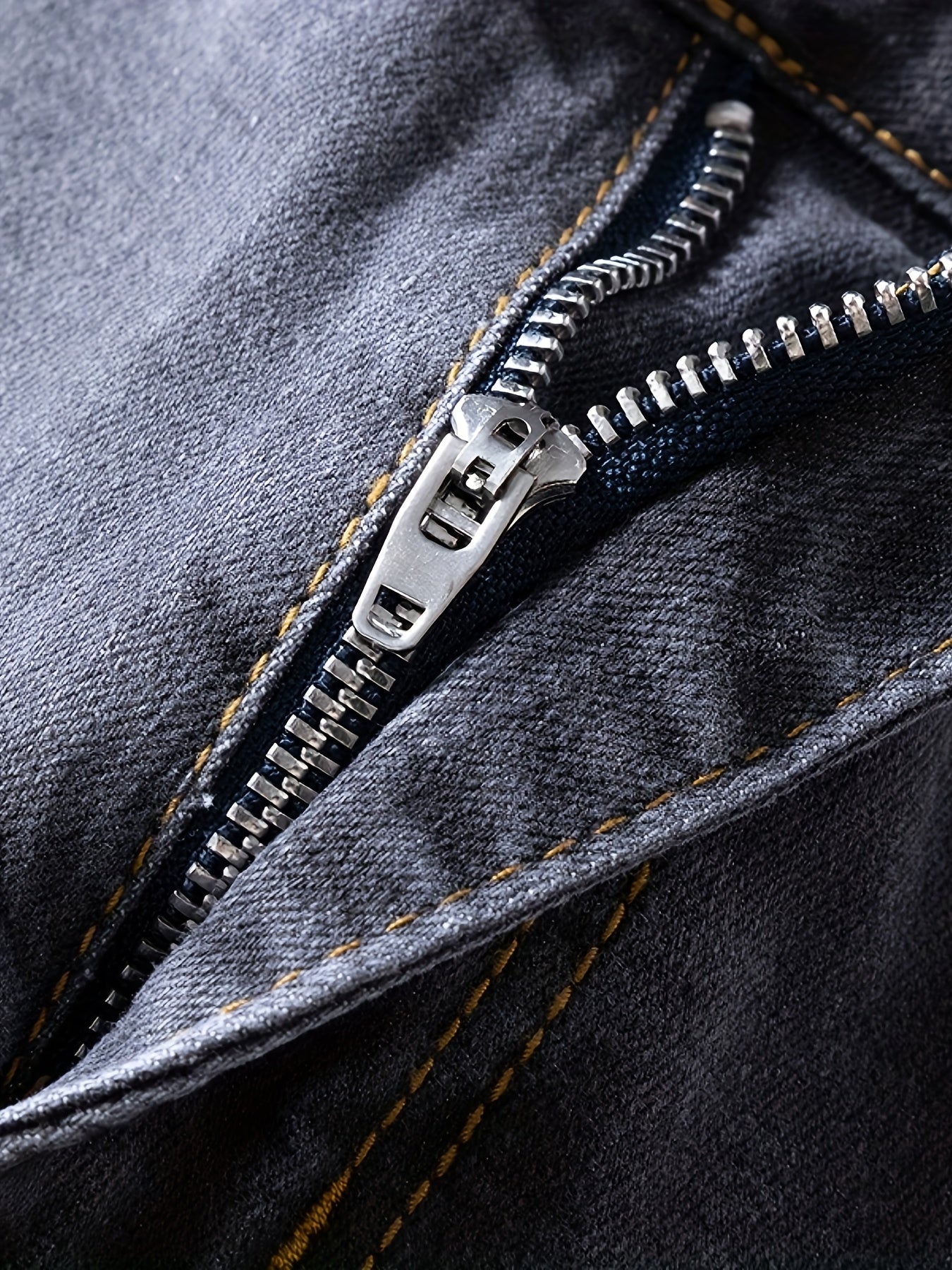 Men'S Small Straight Tube Style Fashionable Printed Six Pocket Design Micro Elastic Denim Pants