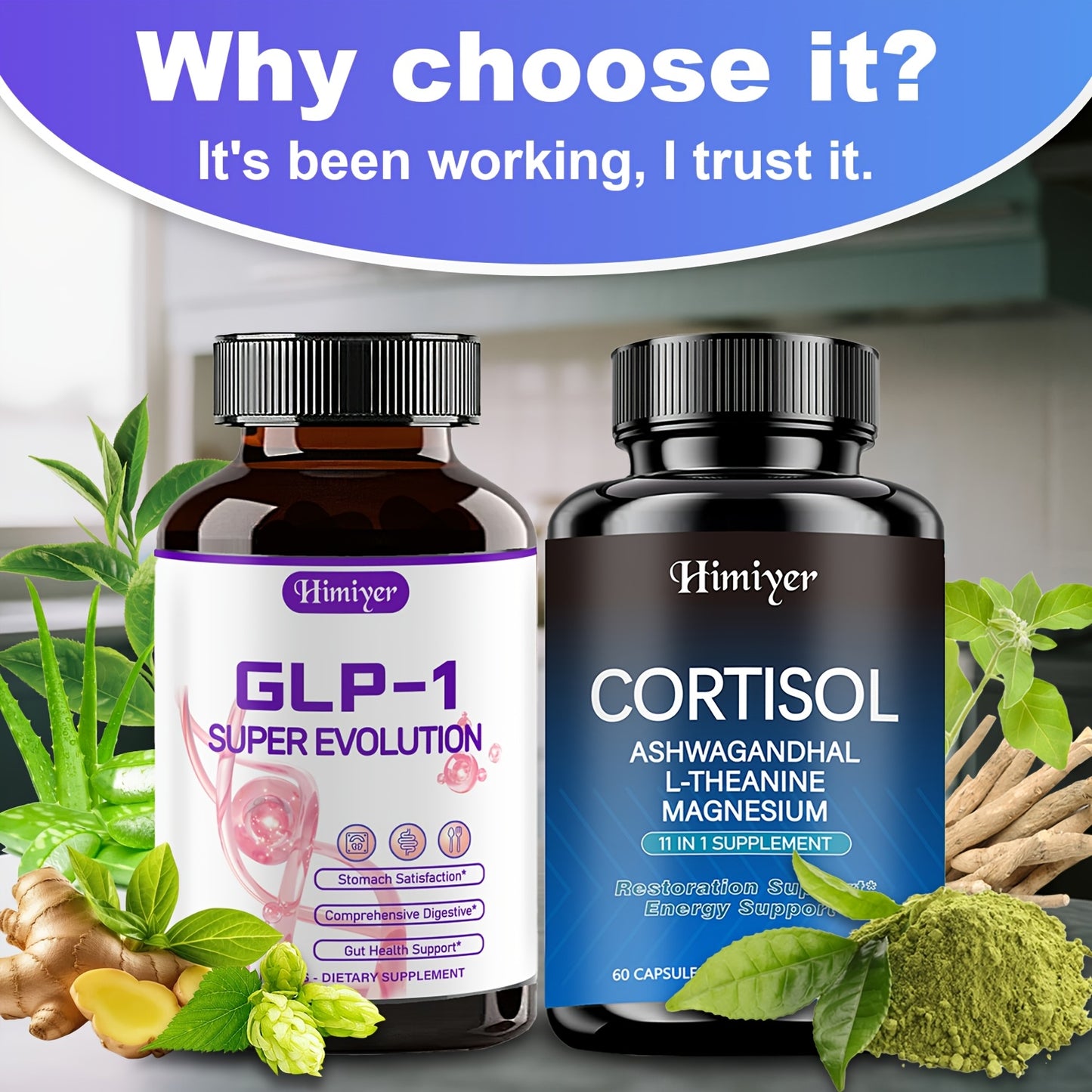 120capsules GLP-1 And CORTISOL [New Upgraded Formula] Herbal Essence Extraction, Vitamins, Minerals And Probiotics, Balance Intestinal Flora, Gentle Intestines, Balance Stress Hormones, Focus, Stability, Anti-oxidation.