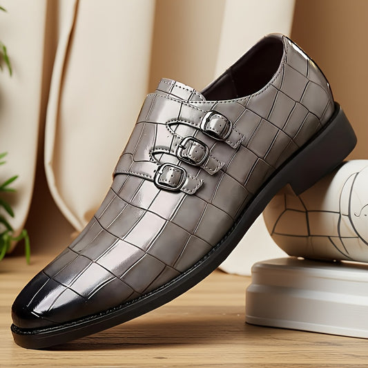 Men's Plus Size British Style High Quality Formal & Business Casual Shoes - Glossy Low-Top Lace-Up with Buckle Closure, Round Toe & Arch Support, Comfortable Cushioned Insole, Slip-Resistant Rubber Sole