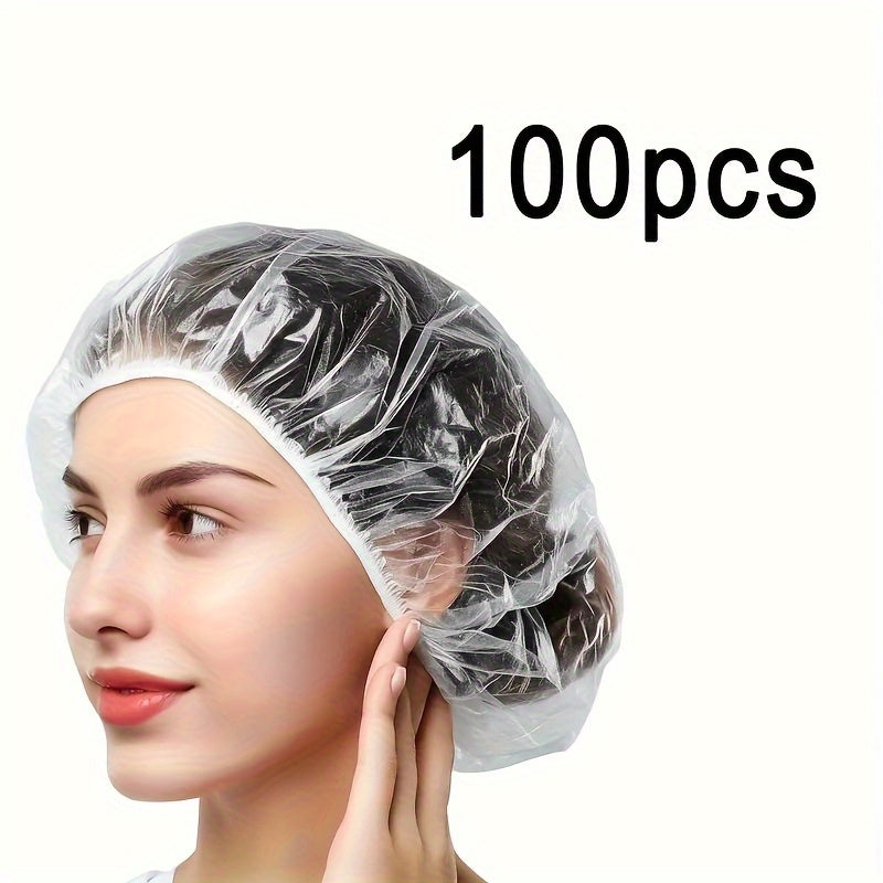 100pcs Professional Barber Shop Oil Film Hair Dye Caps - Waterproof Transparent Plastic, Easy to Carry for Travel, Hotel & Home Use - Essential Deep Conditioner for Men & Women