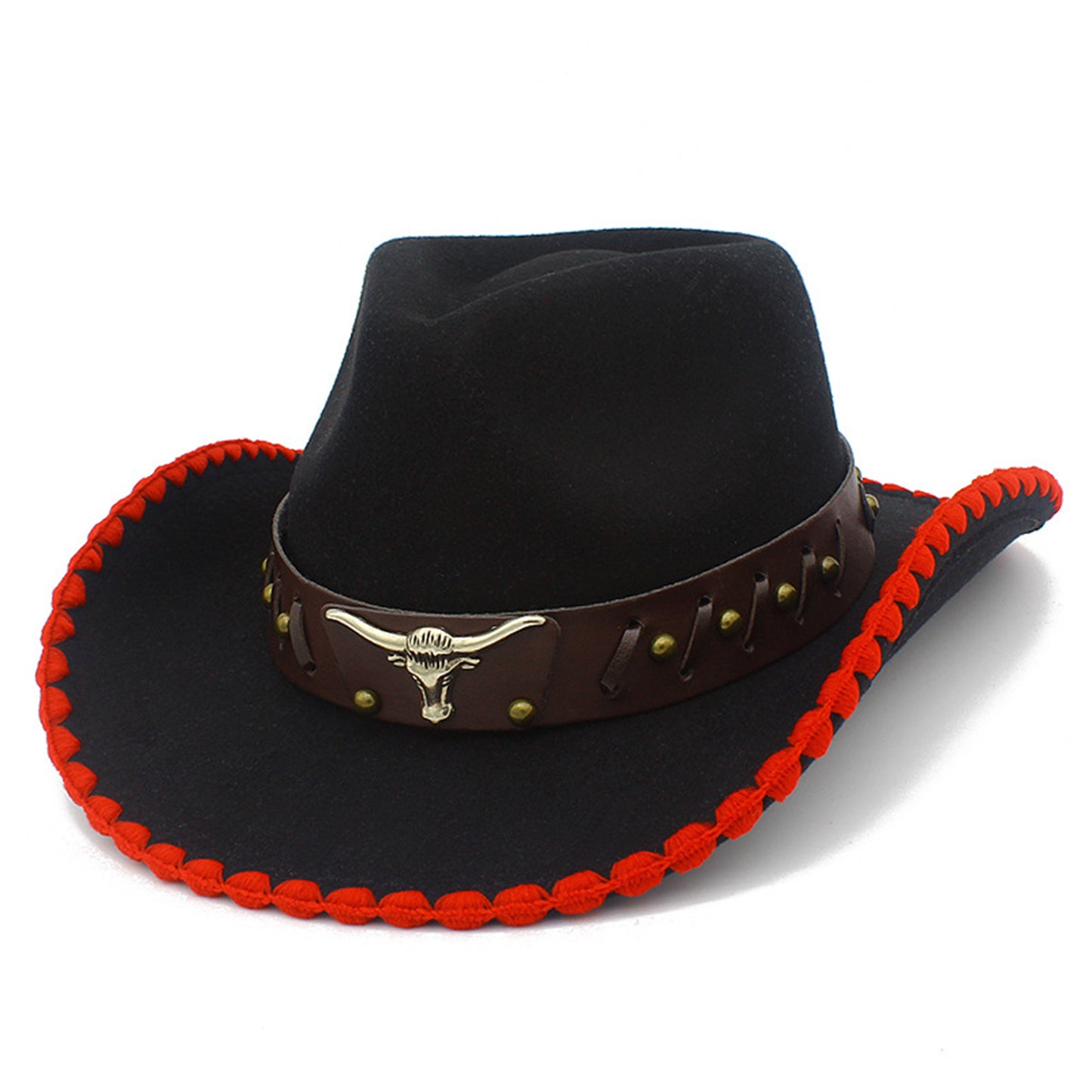Fashion Cowboy Hat for Music Festival Adult Unisex Party Cowgirl Hat Large Travel Caps Halloween Costume Headwear