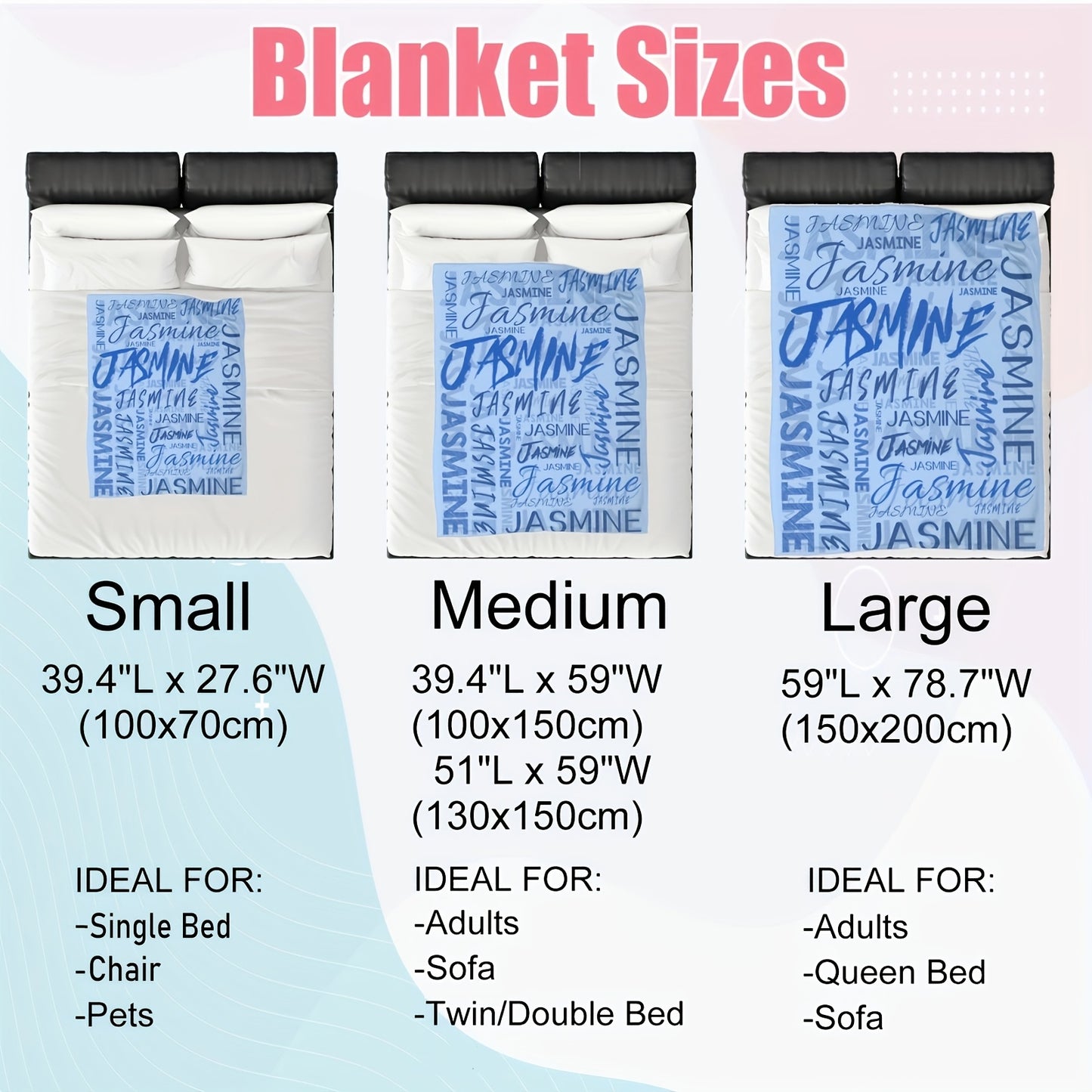 Personalized Fleece Blanket, Customized with Your Name, Soft and Warm, Unforgettable Moments, Great Holiday Gift, for Classmates, Friends, Family and Lovers, for Nap, Camping and Travel