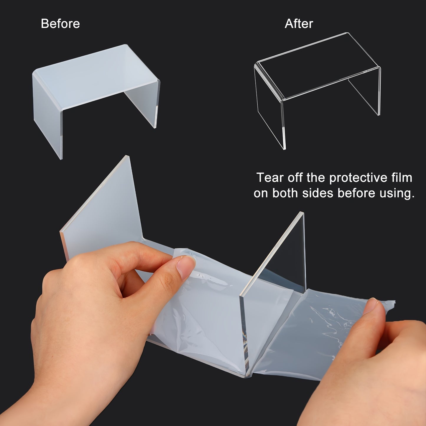 15pcs Clear Acrylic Risers for Display - Multi-Purpose, Durable, Easy-to-Use Stands for Funko Pop, Cupcake, Jewelry, Christmas Decorations, and More (Multiple Sizes)