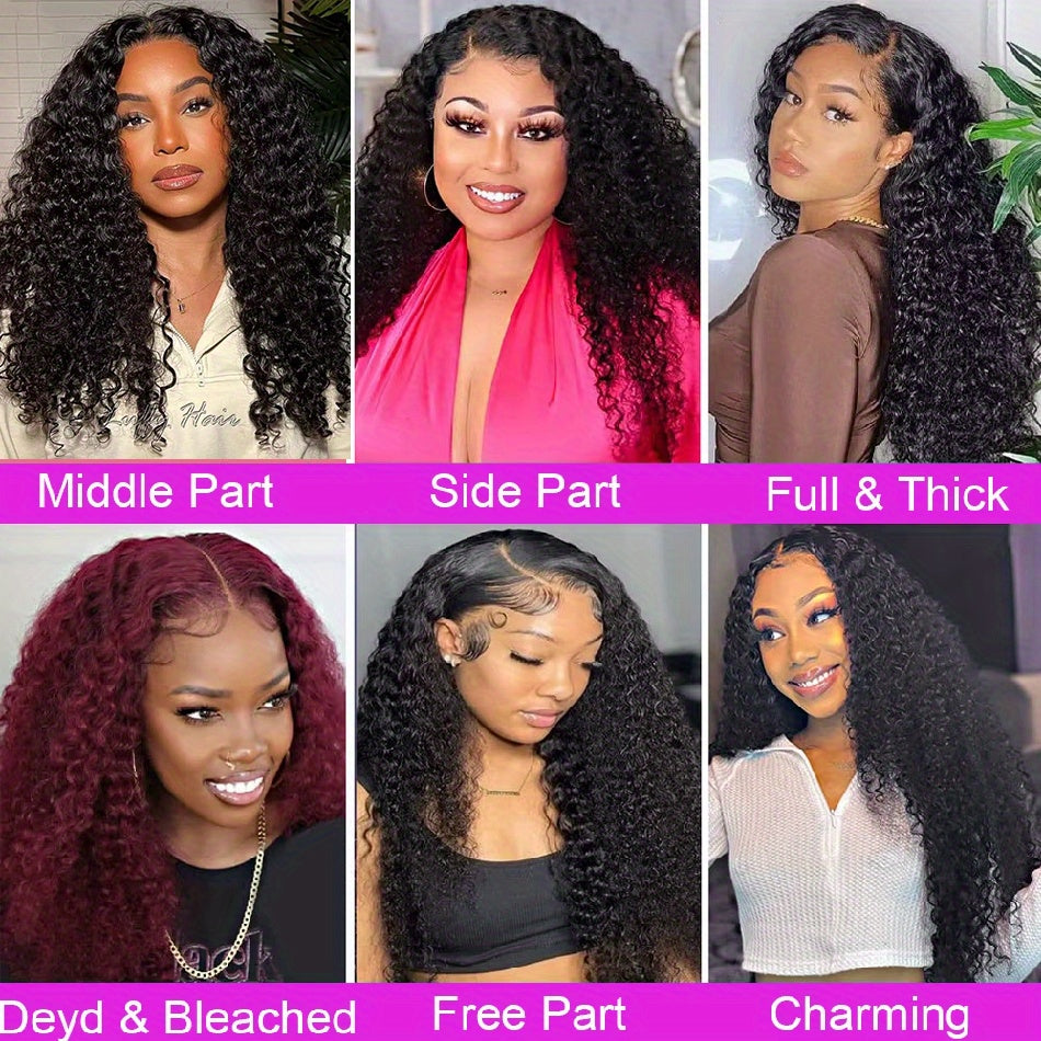 24 Inch Kinky Curly Wig for Women - 13x4 HD Lace Front, Glueless Brazilian Virgin Hair, Pre-Plucked with Kinky Edges, 250% Density, Natural Black Color, Full & Voluminous Curls, Perfect for Everyday or Special Occasions