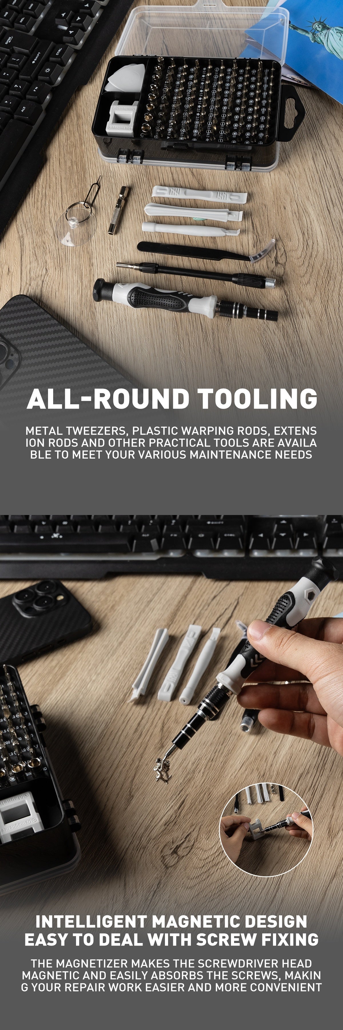 117in 1 Precision Screwdriver Set, Electronics Magnetic Repair Tool Kit with Case for Repair Computer, for iPhone, PC, Cellphone, Laptop, for Switch, PS4, Game Console, Watch, Glasses Etc