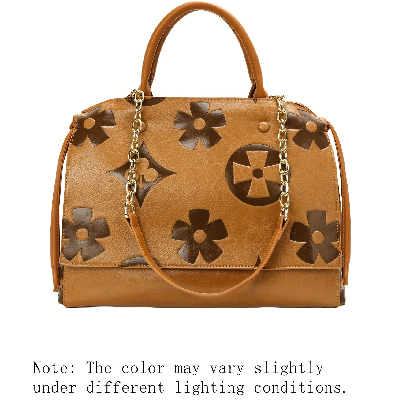 [Elegant Floral Tote Bag] IVKMIVK Women's Floral Embossed Tote Bag - Elegant Synthetic Faux Leather with Golden-Tone Hardware, Large Capacity, Perfect for Daily Commute, Office, and Travel | Floral Embossed Design | Office To