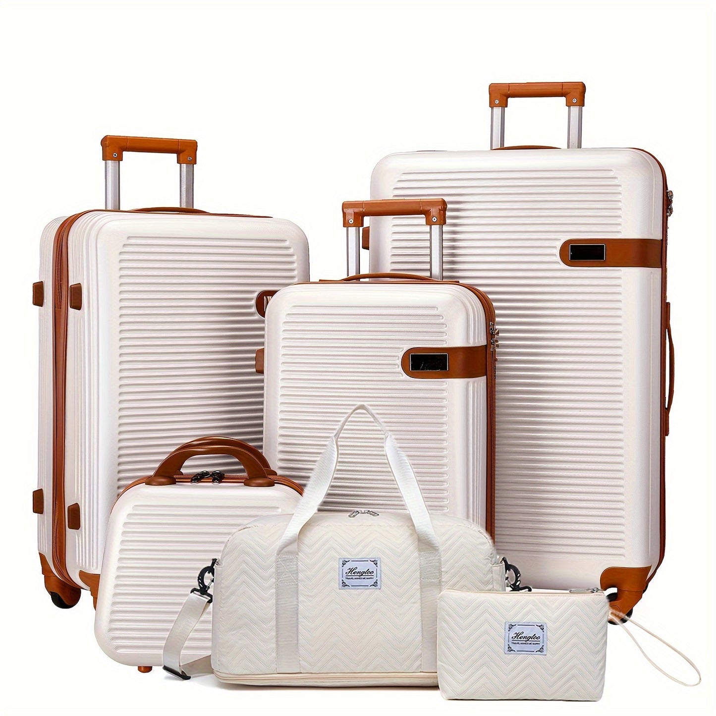 [Explosion-proof ABS Luggage] Four Piece Set Of ABS Luggage - Explosion-proof Zipper, Universal Wheels, Luggage Compartment, Travel Box, And Expandable Anti Scratch Luggage 13+20+24+28 Inch