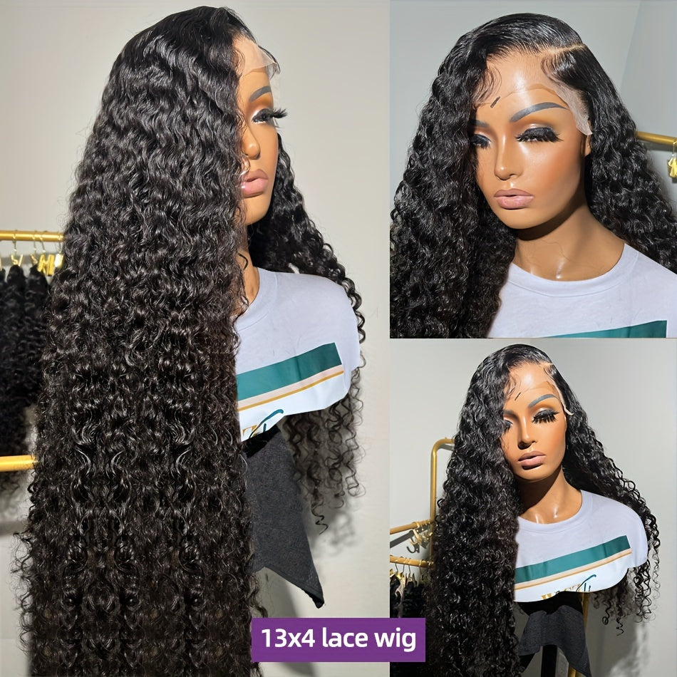 13x4 HD Lace Frontal Human Hair Wigs 200% Density Water Wave Lace Front Wig Human Hair Pre Plucked With Baby Hair