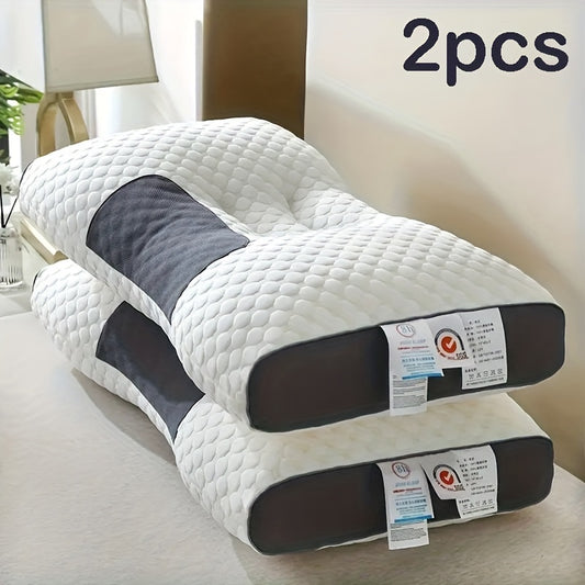 Buy 1 Get 1 Free, Total Of 2pcs Soft Knitted Massage Neck Couple Pillow - Adjustable Ergonomic Orthopedic Contour Support, High Quality Pillow Core, Removable Cover for Sleeping Comfort
