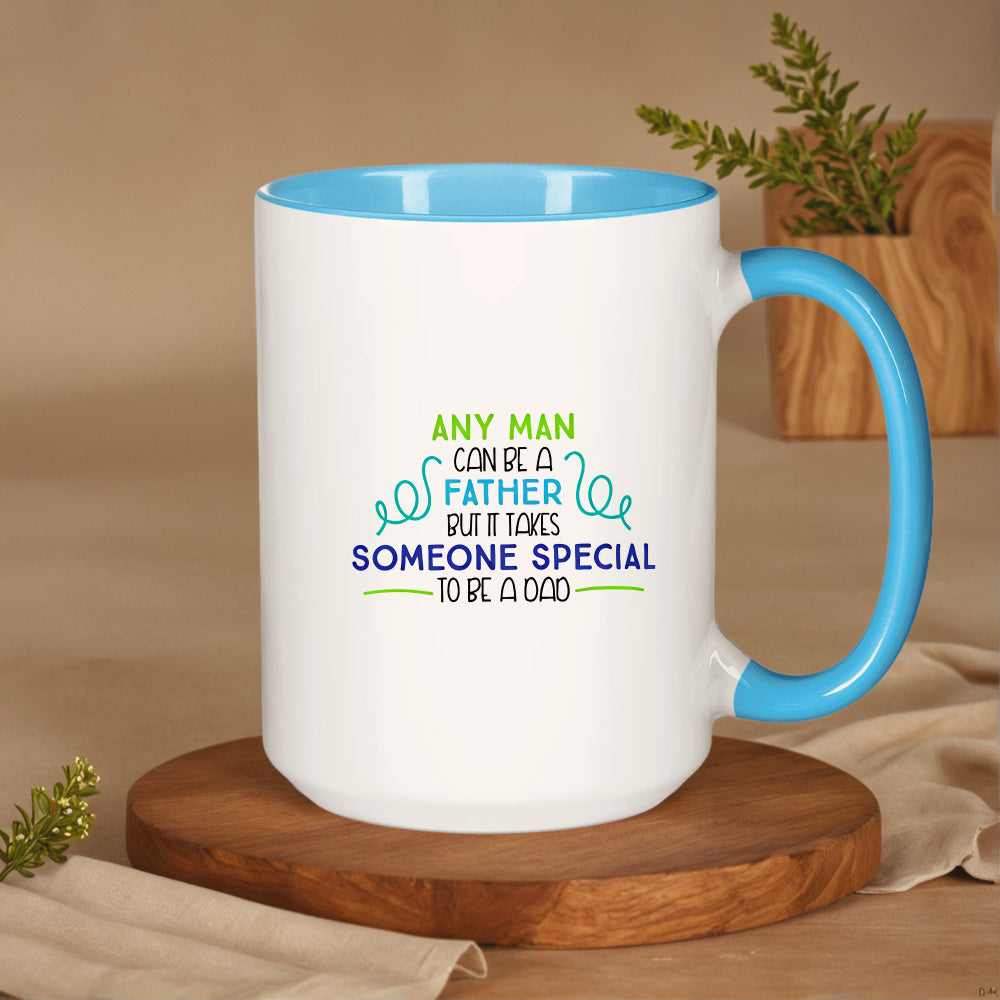 15oz Blue Ceramic Mug with Inspirational Quote - Funny Coffee Cup, Tea Cup, Water Glass - Perfect Birthday Gift, Father'S Day Gift - Ideal for Home and Office Use - Great Summer Water Cup