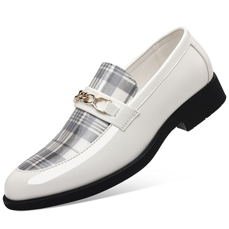 Men'S Large Formal & Casual Shoes - Glossy White - European & American Style Pointed Toe Dress Shoes with - Cushioned Insole - All-Season Business, Office, Wedding, Everyday - Durable Synthetic Cover Upper - Compatible with M