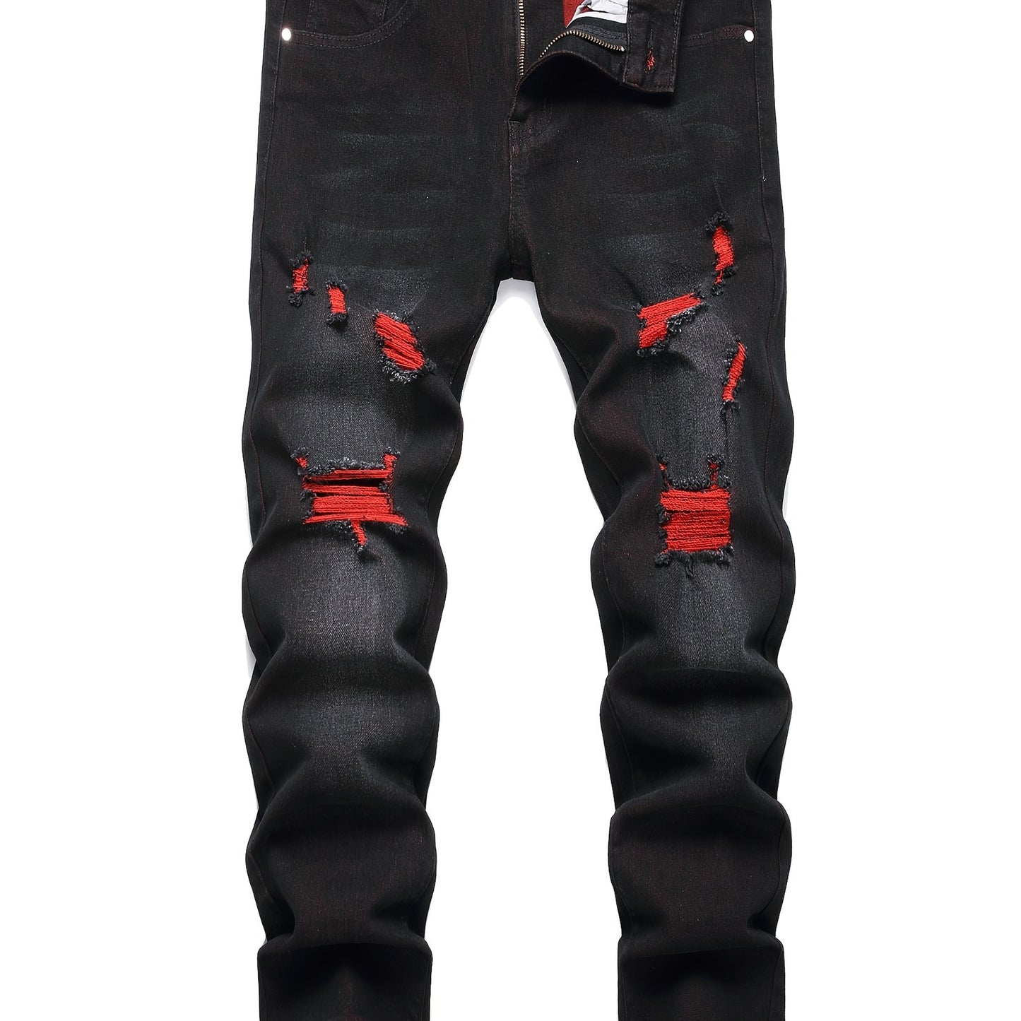 Men's Slim Fit Stretch Jeans Ripped Skinny Jeans for Men, Fashion Distressed Straight Comfort Flex Waist Pants, Pants for Men, Pantalones Para Hombr, Mens Sweatpants