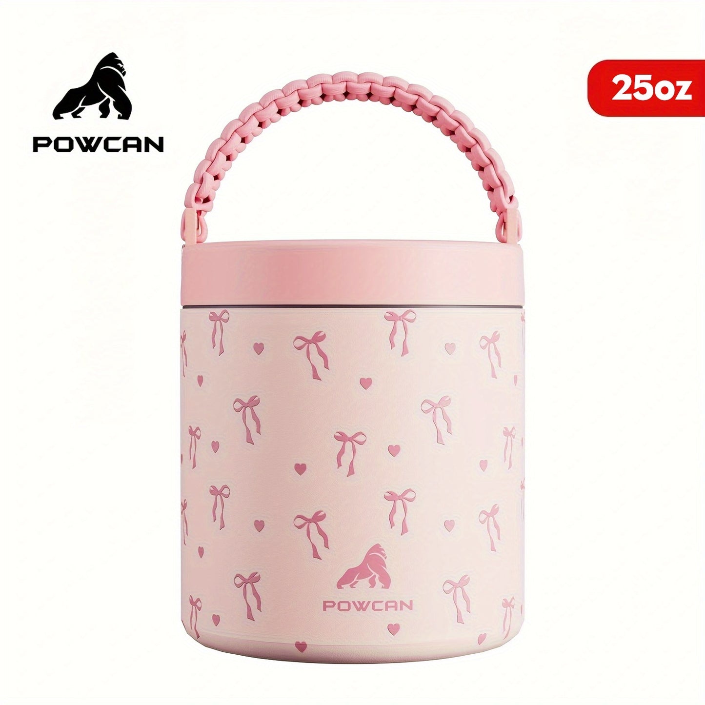 [Paw Print Tumbler] POWCAN 32oz Insulated Stainless Steel Tumbler with Cute Paw Print Design - Pink & Black, Dishwasher Safe, Reusable, Perfect for Coffee, Tea, or Cold Drinks, Coffee Travel Mug
