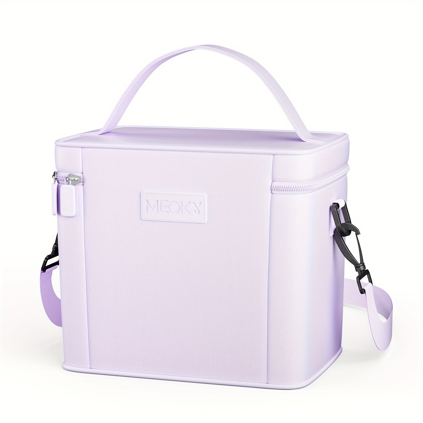 [Stylish, MEOKY Lunch Bag] Stylish, Durable Polyester, MEOKY Large Capacity Insulated Lunch Bag - Pink, Keeps Food Fresh, Hand Washable, Rectangular Design for Easy Portion Control, Perfect for Picnics, Office, or School, Lun